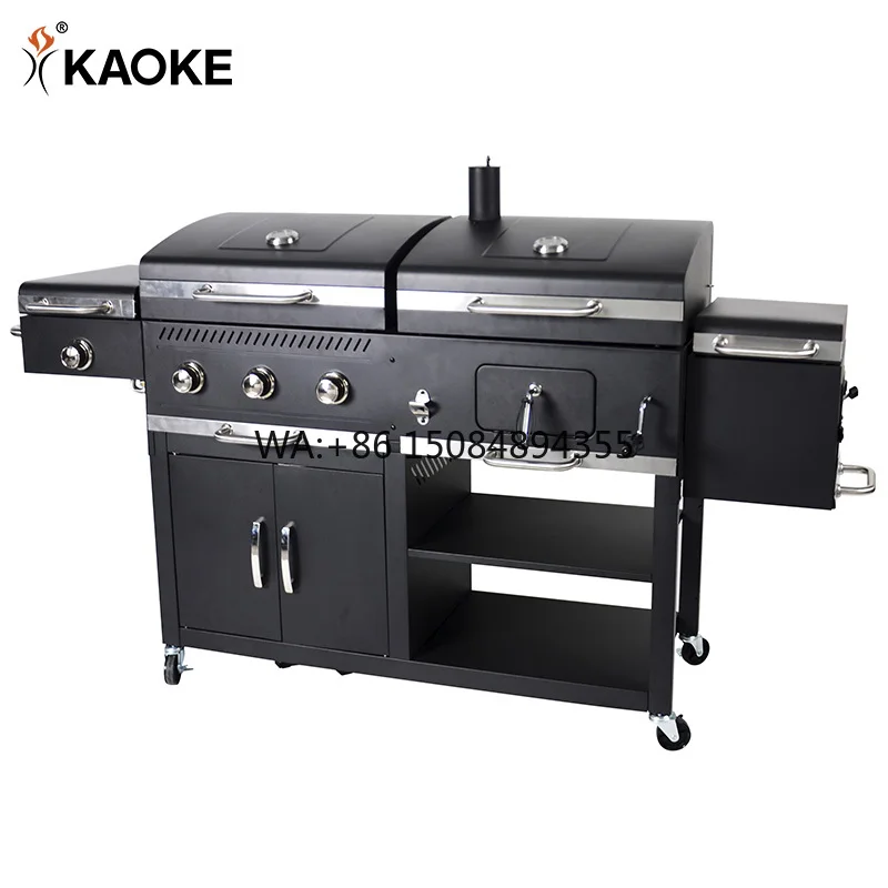 NEW Arrival 72 Inch Charcoal & Gas Hybrid Grill Combo Grill BBQ Grill EU Standards Outdoor Barbecue