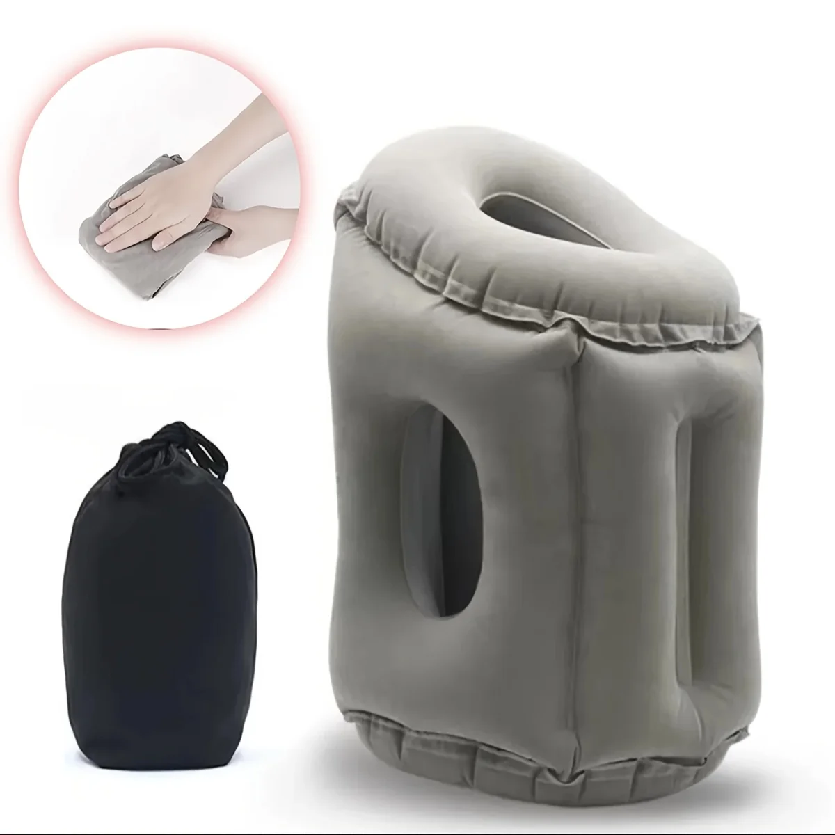

Inflatable Travel Pillow, Inflatable Neck Air Pillow for Sleeping, Support Head, Chin, Neck and Lumbar, Avoid Neck and Shoulder