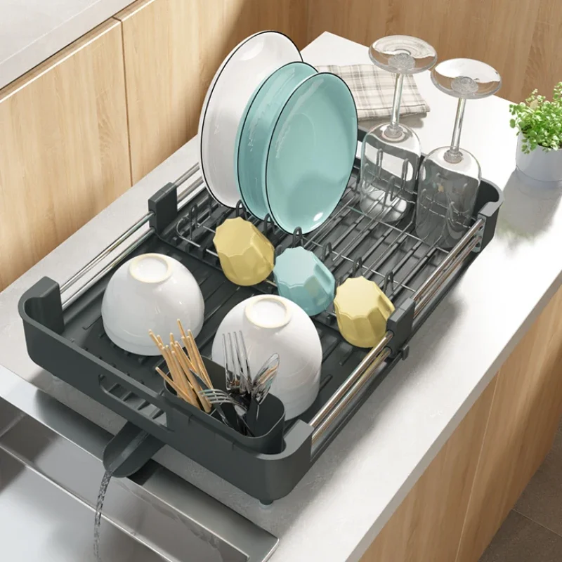 

Bowl rack drain table telescopic dish storage rack for dishes, chopsticks, dishes, cutlery racks, multifunctional kitchen sink.