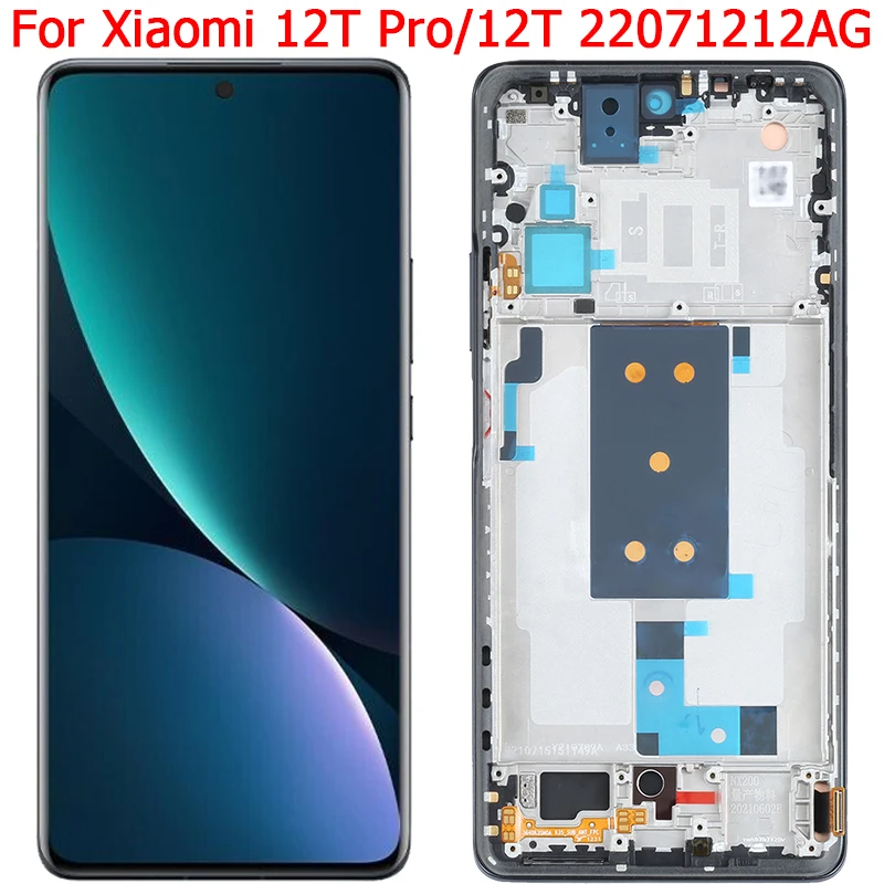 

For Xiaomi Mi 12T Pro Display LCD Touch Screen With Frame 6.67" Mi 12T 22071212AG 22081212UG LCD Display Parts