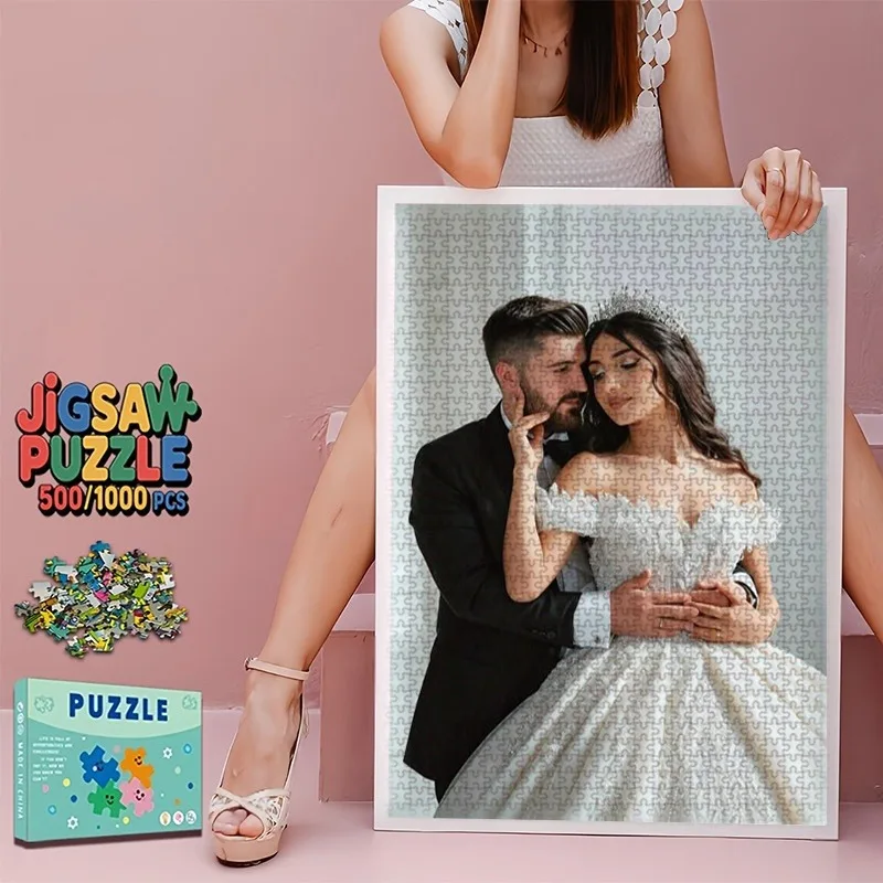35/300/500/1000pcs Personalized Custom Photo Puzzle Parent Child Photo This Personalized Puzzle Can Be A Unique Gift For Family