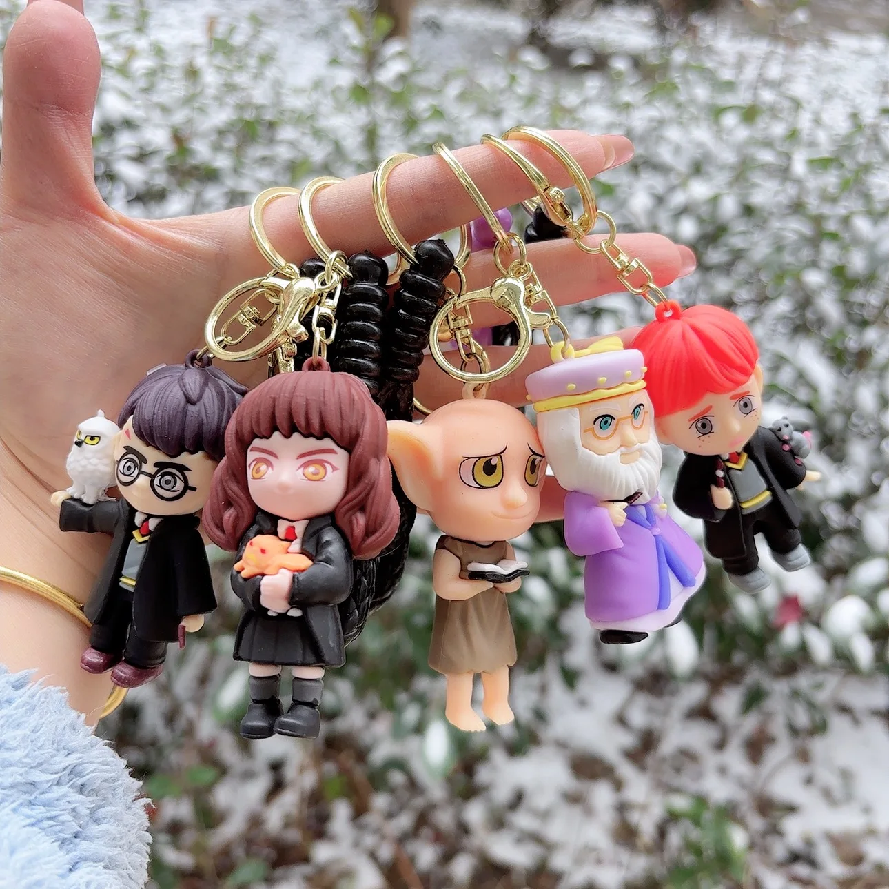 Llavero de Anime Harry Potter para Bolsos, Lindo Colgante de Muñeco Potter, Llavero de Coche para Parejas, para Teléfono, Regalos de Cumpleaños