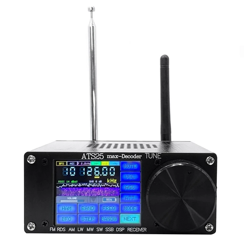 

New 4.17 Air ATS25 Max Decoder Full Band Radio Receiver FM RDS AM LW MW SW SSB DSP Receiver Support 2.4Inch Touch Screen