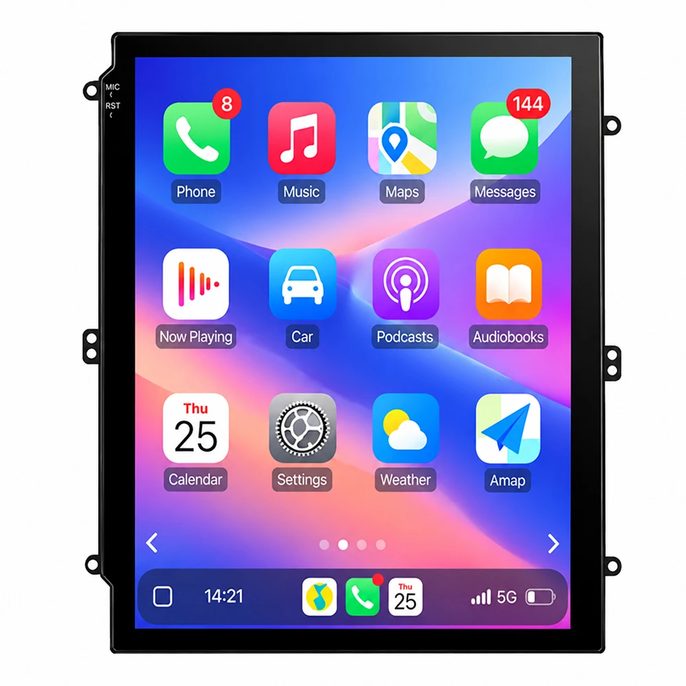 Podofo 9,7-calowe radio samochodowe 2DIN, 2 GB pamięci, 32 GB, Carplay, Android Auto, uniwersalny odtwarzacz multimedialny do samochodu, funkcja Mirror Link, inteligentny system wspomagania jazdy, — 2
