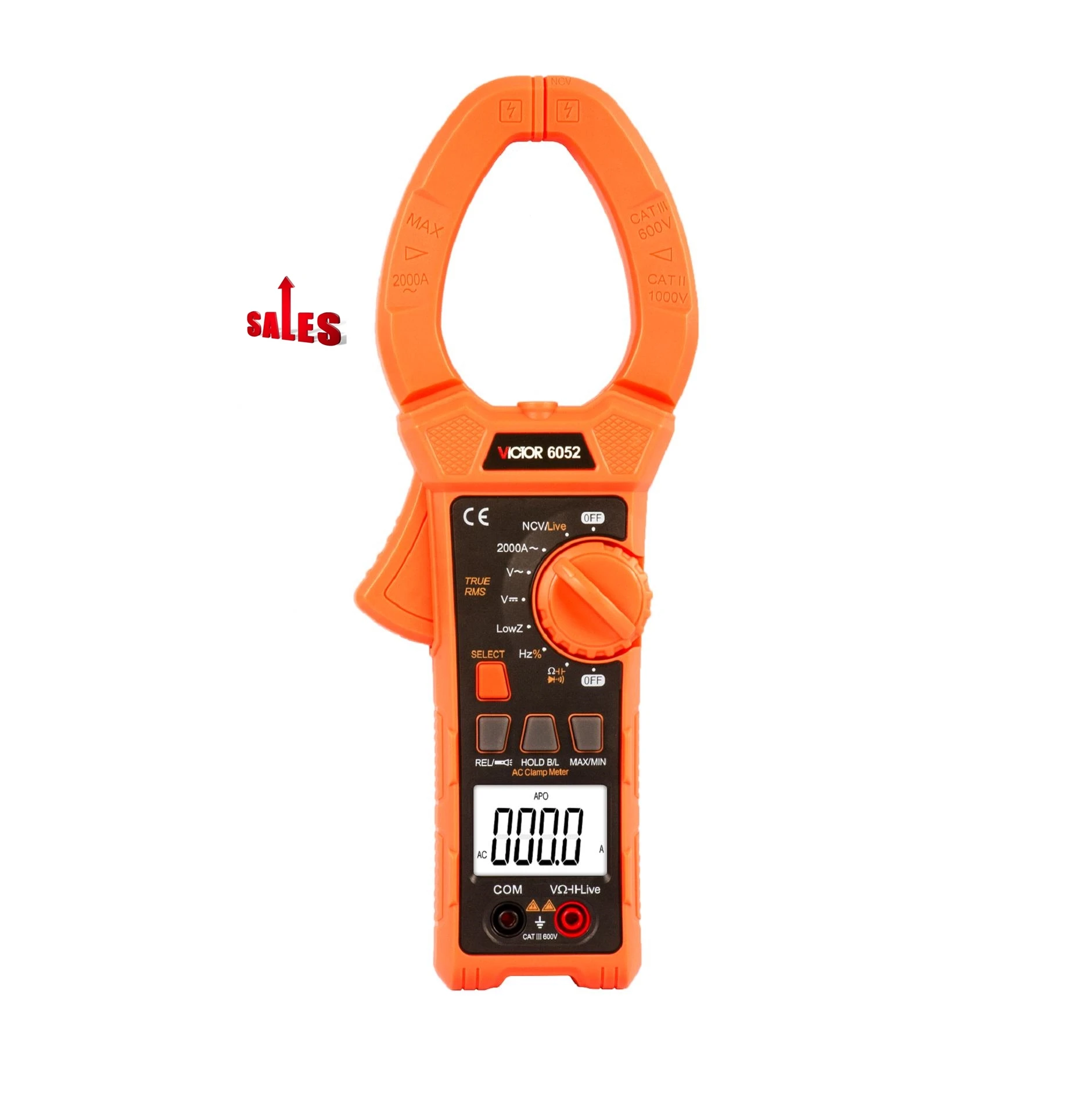 

VICTOR 6052 420g weight low price true rms digital clamp meter multimeter with duty cycle low voltage display diode test