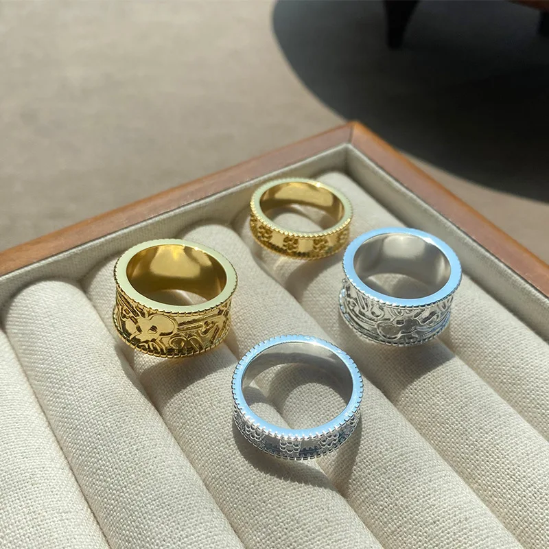 

Модное ретро-очарование, позолоченное резное кольцо с красной эмалью для женщин, модное очаровательное высококачественное женское кольцо для вечеринок и банкетов