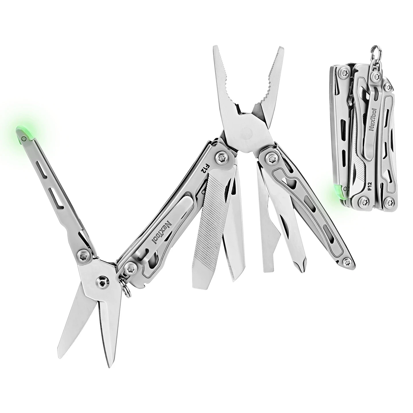 NexTool Schlüsselanhänger Mini Flagship F12 Klappbares Multitool 13 in 1 Schraubendreher Zange Feile Lineal Flaschenöffner Schere EDC Handwerkzeug – Detail 2