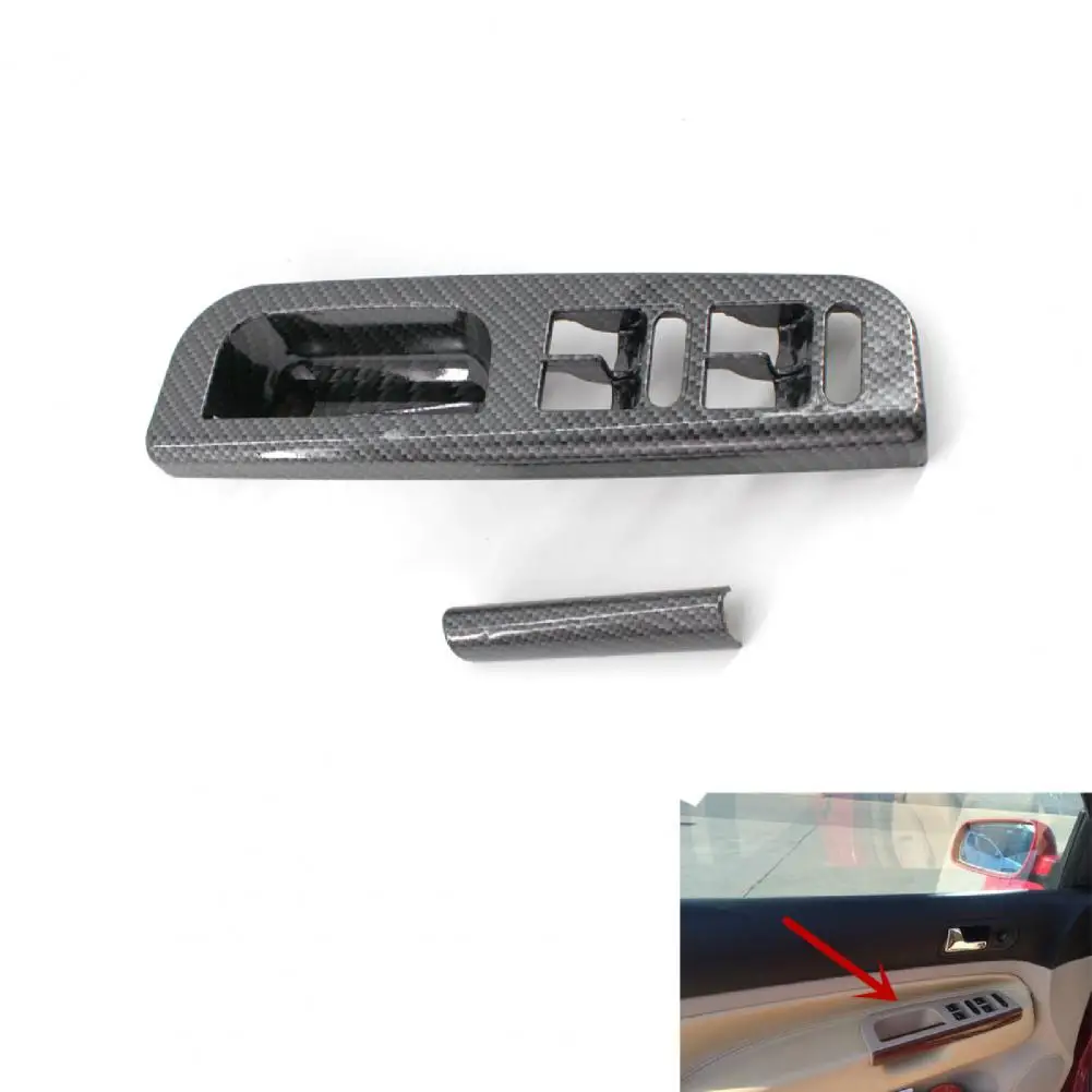 For VW Golf 4 MK4 Carbon Pattern Door Handle Cover Replacement 3B1867171E 3B0867175 Anti-scratch Window Switch Panel Auto Parts