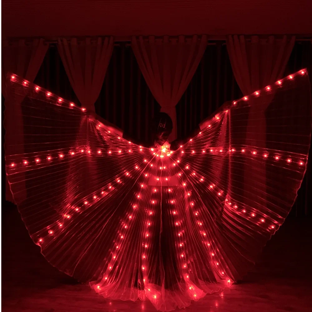 أجنحة مضيئة للرقص الشرقي بإضاءة ليد ، قوس قزح ، أجنحة إيزيس الملونة المتغيرة ، أزياء لحفلة كرنفال ، ملابس رقص للعرض