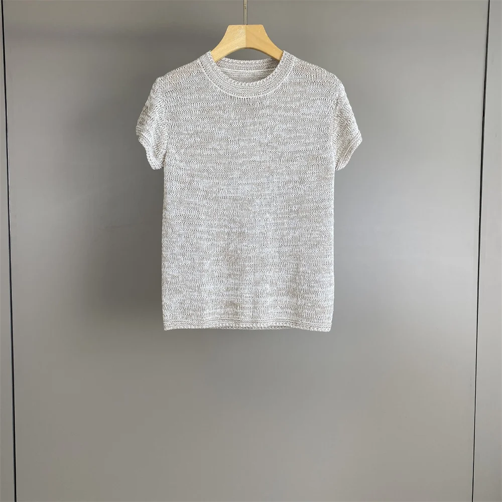 2026 Spring/Summer New Round Neck Pullover Short-Sleeved  Fashionable Commuter Casual Knit Top