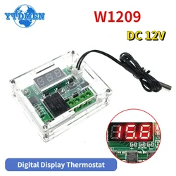 1PCS DC 12V Temperature Controller Module with Case XH W1209 LED Display Digital Thermostat Module with Waterproof NTC Probe