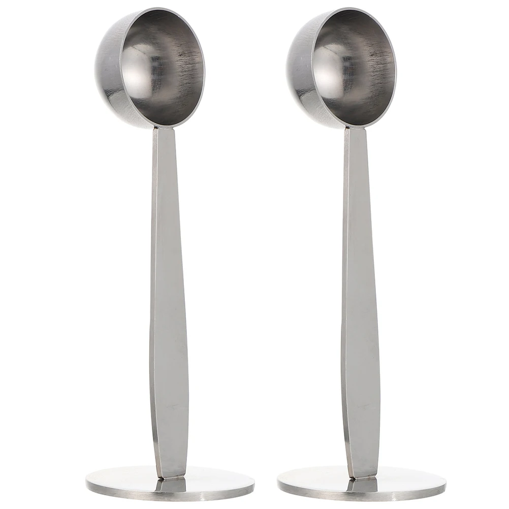 

2pcs Coffee Spoon Tamper Stainless Steel Measuring Bean Presser Tamping Powder Tool Dual Use Easy Clean Portable Size Suitable