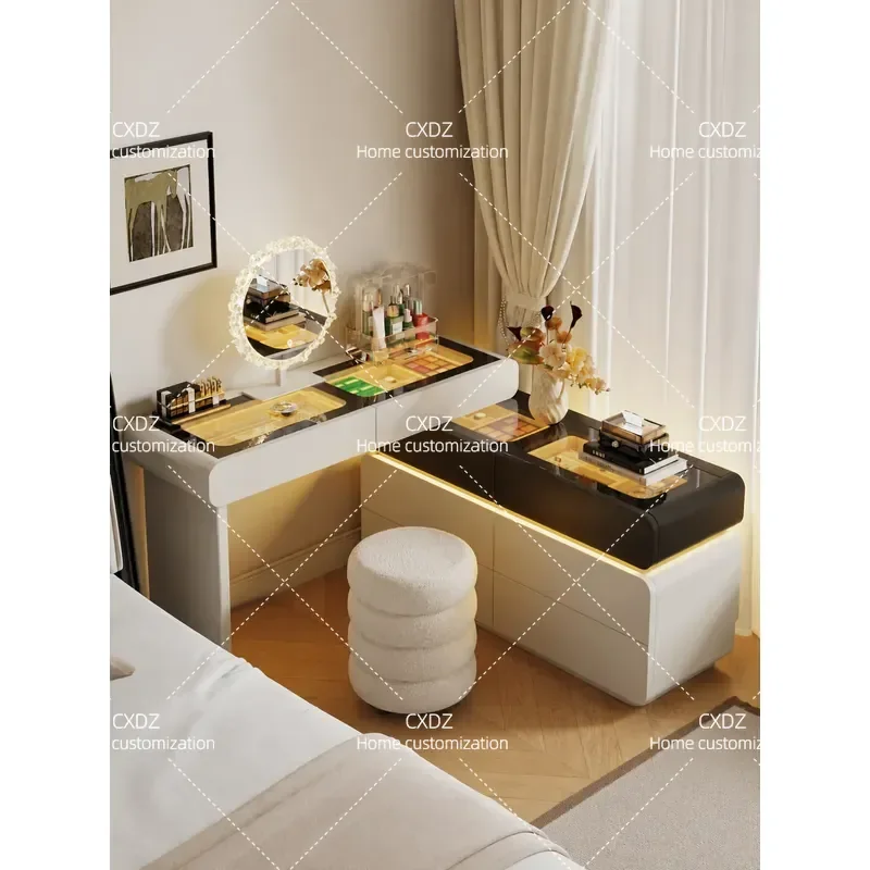 2026 new corner dresser light luxury high-end bedroom locker household solid wood bedside corner makeup table