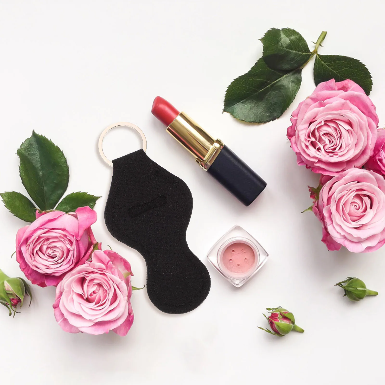 

5Pcs Lipstick Key Chain Neoprene Protective Covers Portable Lightweight Lip Balm Holder for Travel Home Office Bag Hanging