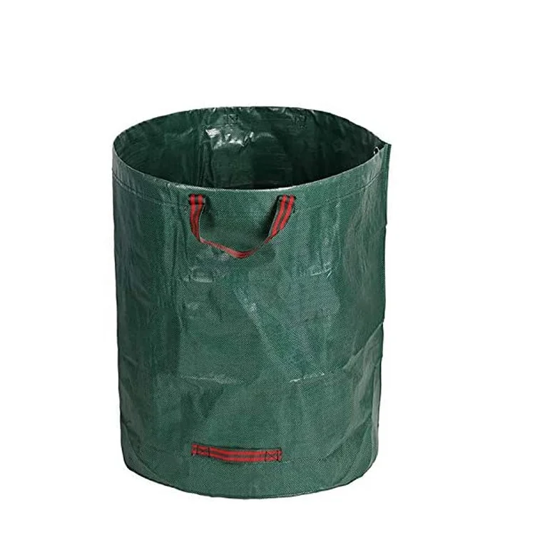 One hundred Leaf Garden Waste Storage Container Bag Portable Round Holder Organic Waste Kitchen Garden Yard Compost Bag