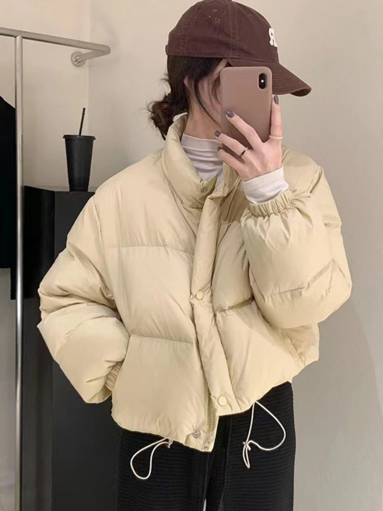 2026 Winter Women Puffer Coat Korean Style Short Bread Jacket Hong Kong Style Loose Casual Versatile Coat Student Cotton Parkas