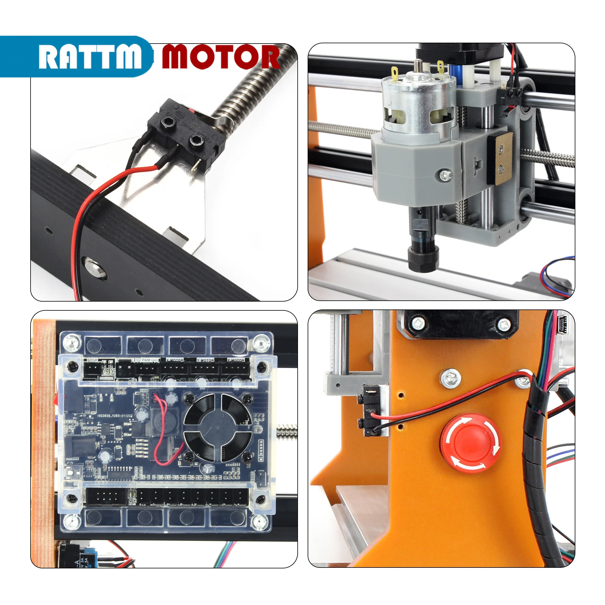 Mini fai da te 3 assi 3018 Pro fresatrice per incisione laser CNC + arresto di emergenza + finecorsa + 5.5W 10W 15W Laser