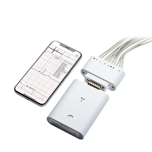 Portable wireless iOS iPhone ecg machine 12 lead