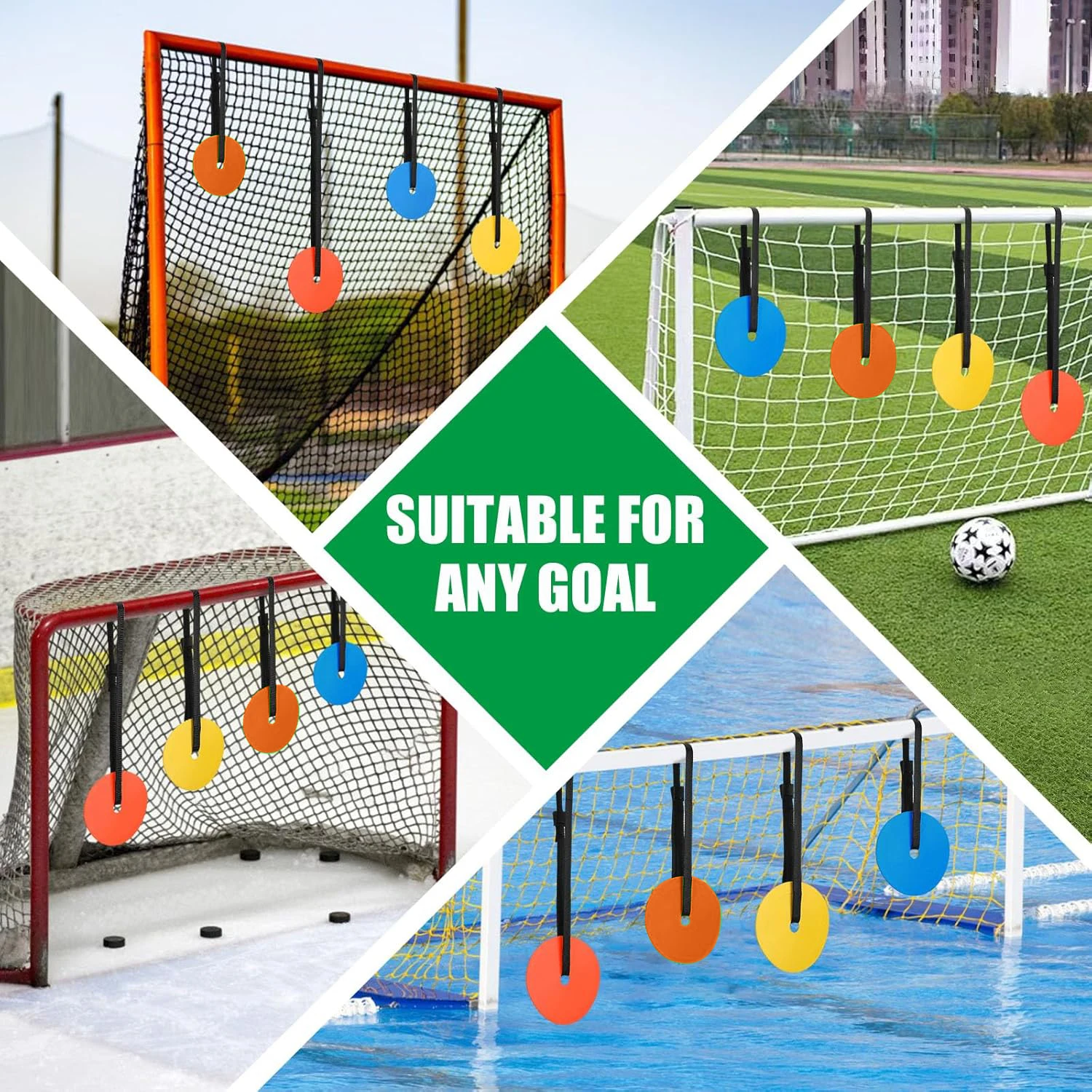 4 قطع أقراص تدريب على هدف كرة القدم مقاس 6 بوصات، علامات مسطحة قابلة للتعديل لتحسين دقة إطلاق النار على كرة القدم للممارسة #6