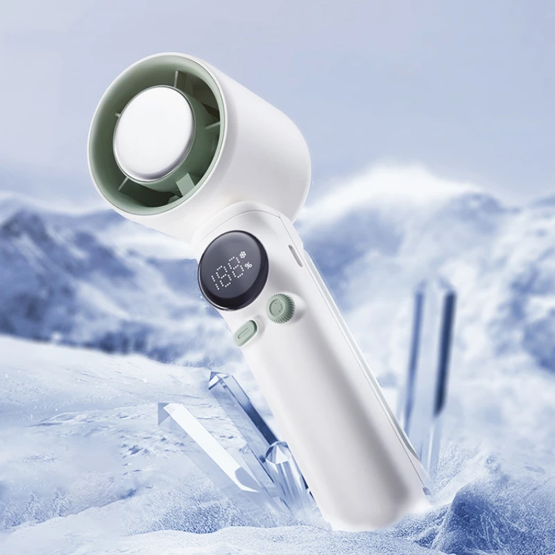 Ventilador de resfriamento de gelo de mesa - Ar condicionado dobrável de dupla finalidade com controle de temperatura LED e proteção contra sobrecarga pequeno e portátil