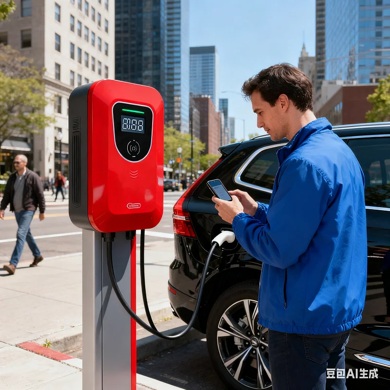 Customized 22kw Single Gun Floor Mounted Fast EV Charger New Energy AC Charging Station for Public Commercial Use