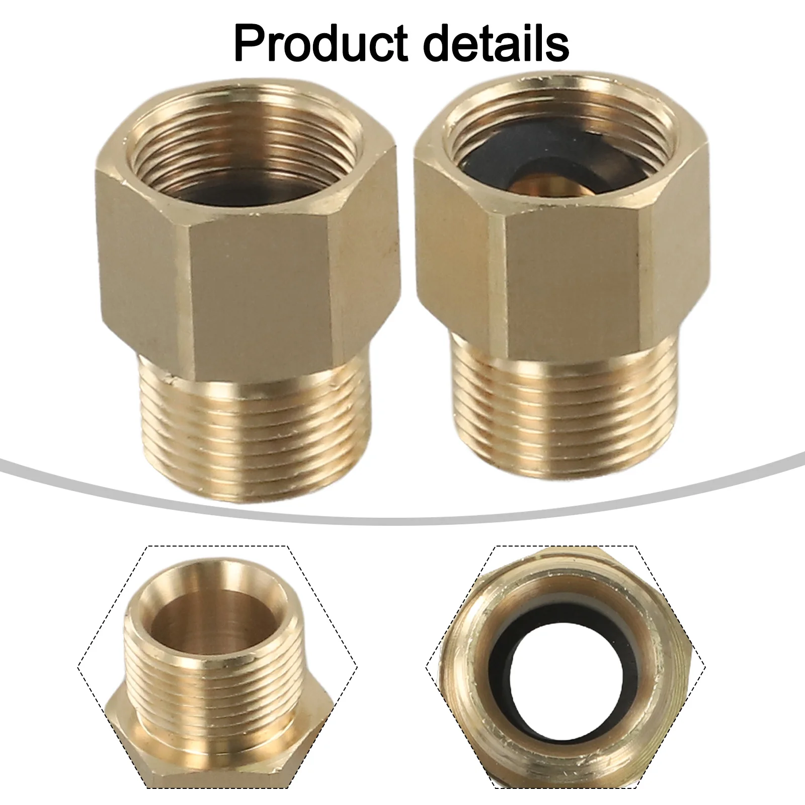 2 قطعة مقرنة متري M22 15 مللي متر ذكر إلى M22 14 مللي متر غسالة الضغط محول خرطوم الموضوع تركيب موصل اكسسوارات المطبخ الحمام