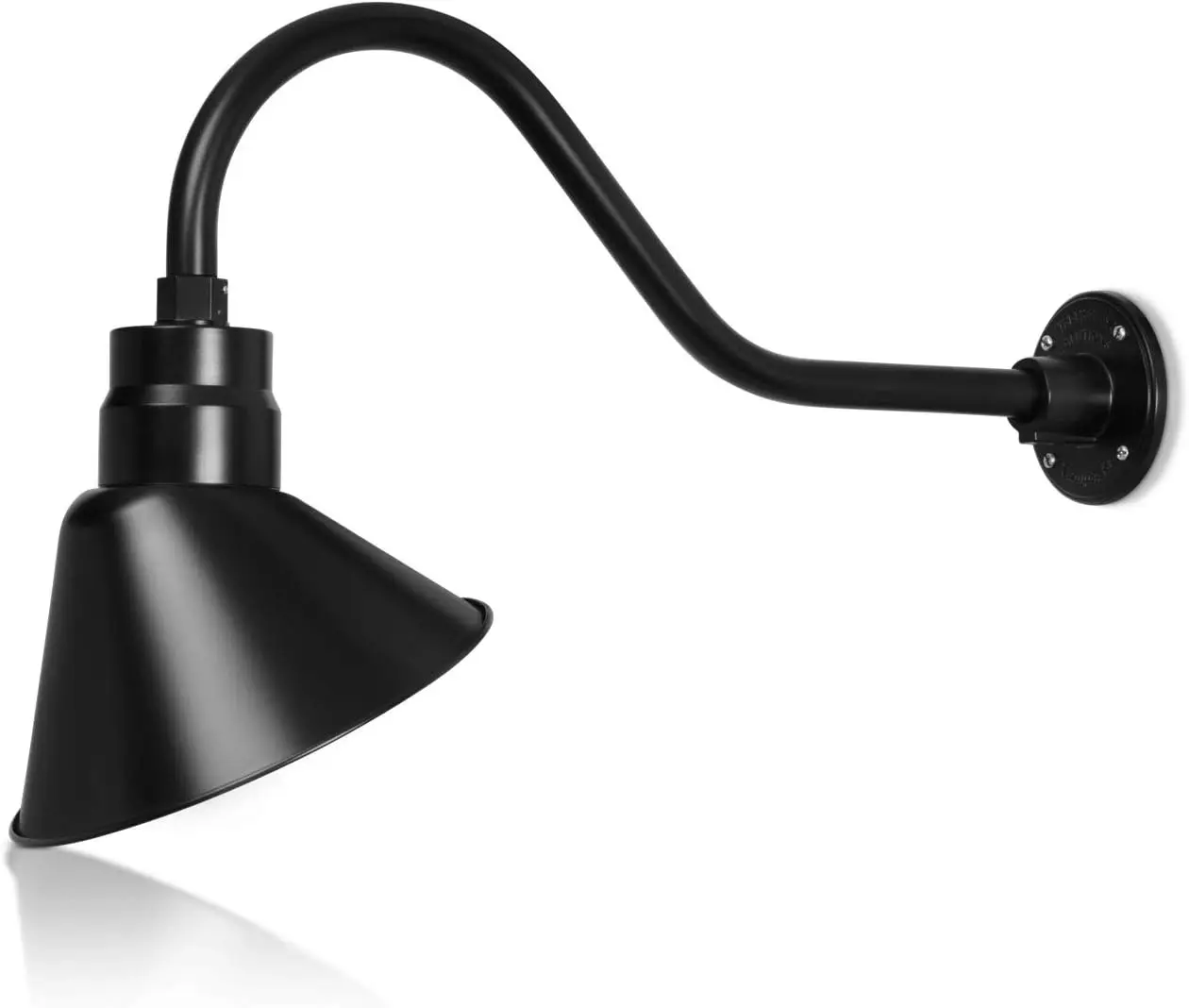 10in.Satin Black Angle Shade Gooseneck Sign Light Fixture with 22in.Long Extension Arm -Wall Sconce Farmhouse,(5000K Cool White)