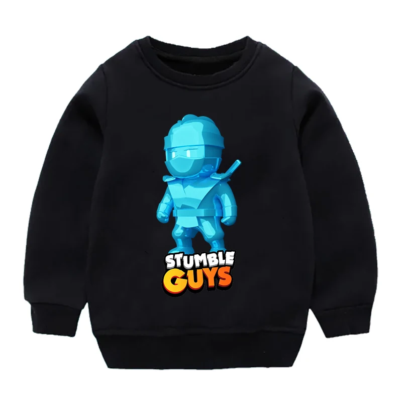 Spring New Stumble Guys Sweatshirt Fashion Long Sleeved Tops O-neck Children Baby Casual Hoodies Boys Clothing Cartoon Pullovers