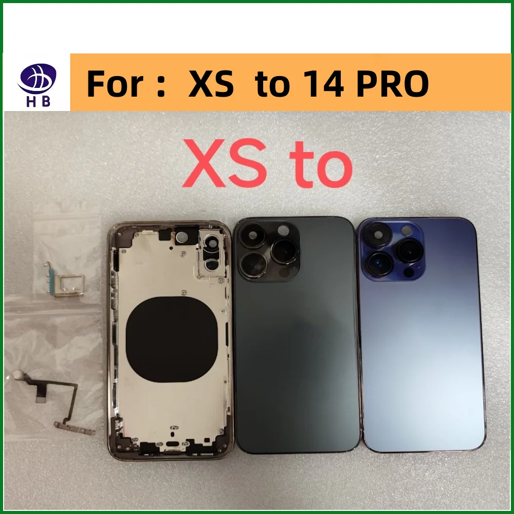 Big camera For iPhone XS Up To13 Pro  Housing Rear Battery Midframe Replacement X Case Like 13PRO Xs to 13 PRO Frame Back Cover