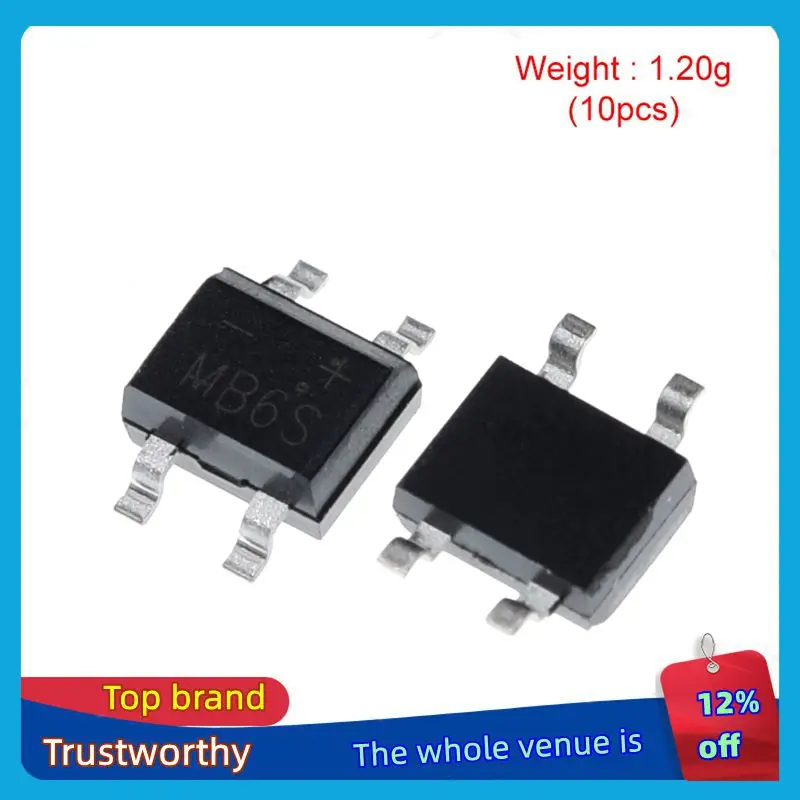 10/100 قطعة 600 فولت 0.5 أمبير mb6s