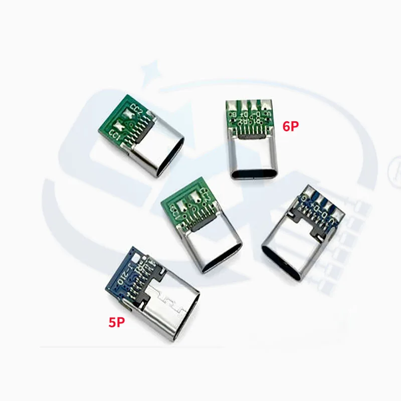 1-10 Pieces Set TYPEC 16P 6Pin Female Socket 6P 5.1k and 5Pin 180 Degree Vertical USB 3.1 Charging Interface CC1 CC2