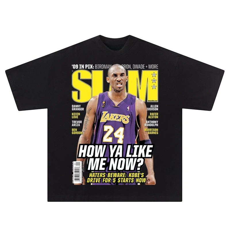 

Hip Hop Streetwear Men Tshirts Basketball Star Print T Shirt 100%Cotton Breathable Tees Unisex Oversized Casual Y2K Clothes