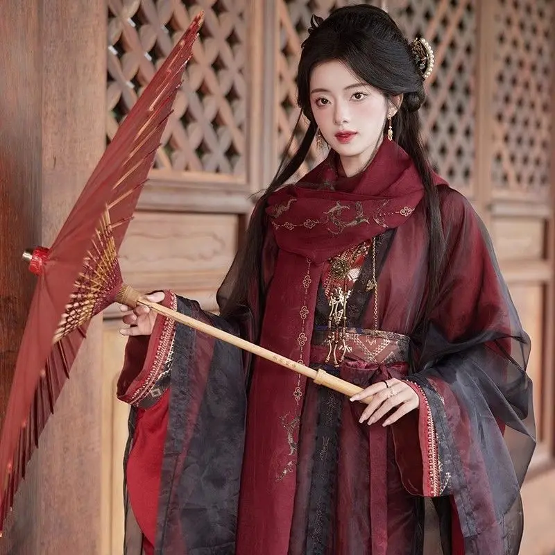 Vrouwen Cosplay Kostuum Oude Originele Hanfu vrouwen Wei Jin Oude Stijl Battle Robe Grote Vest Mulan Dezelfde Stijl Costume2025