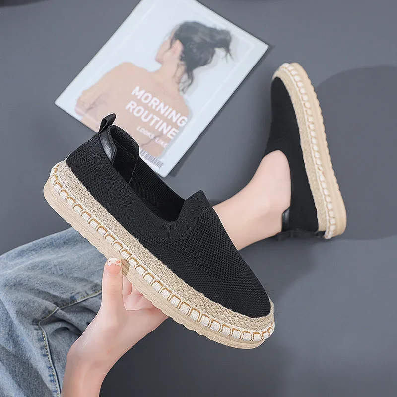 Womens Flat Slip on Canvas Summer Strap Loafers 2023 Ladies Casual Comfort Shoes Female Sneakers for Women