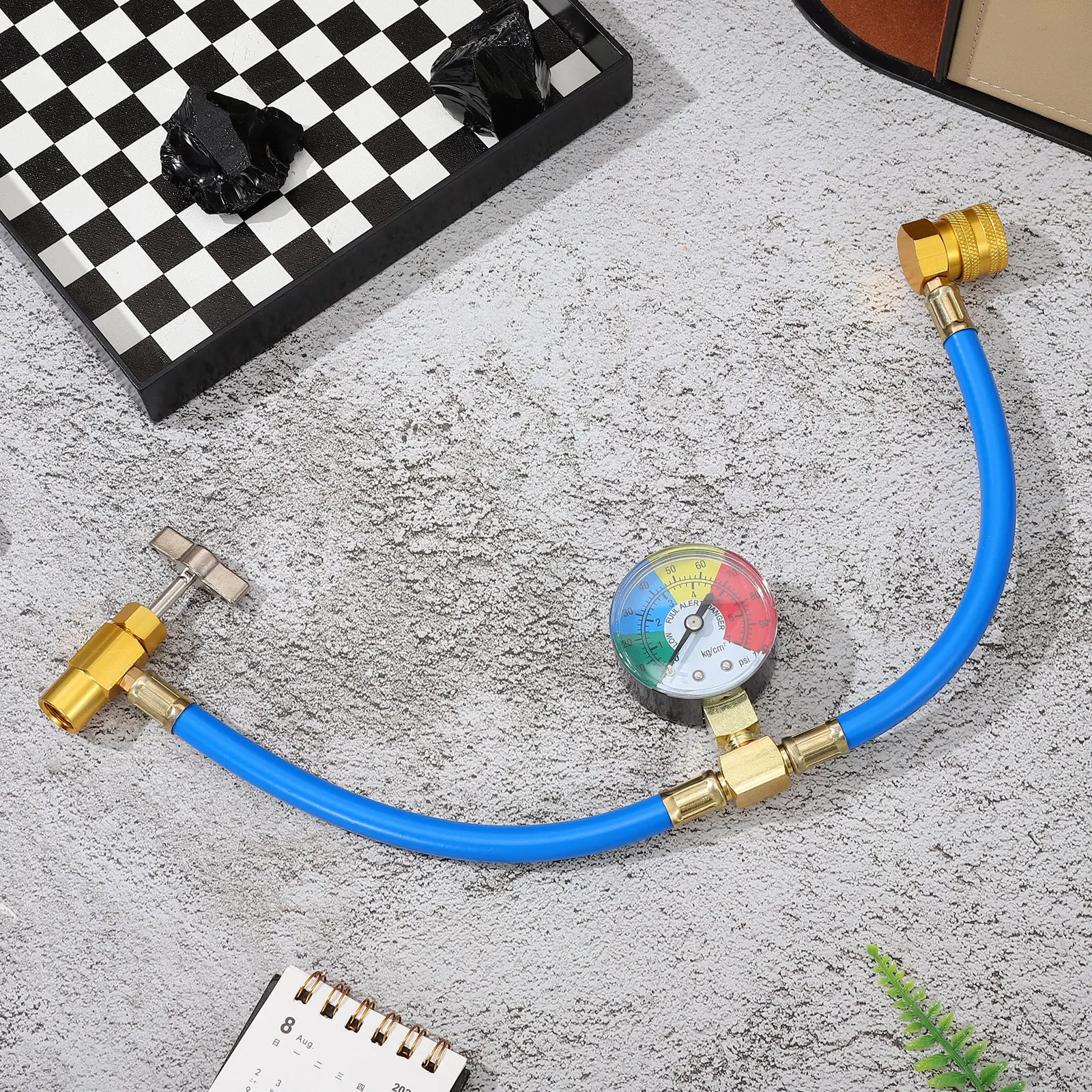 Air Conditioning Refrigerant Charging Hose With Gauge Refrigerant Automotive Charge Hose Ac Recharge (1/2 Thread For American)