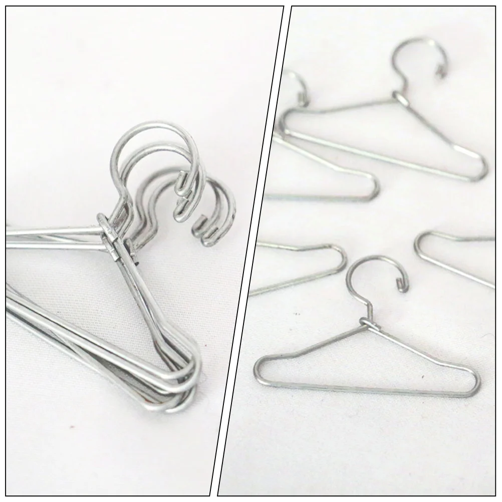 20 Pcs Dollhouse Hanger Small Baby Coat Hangers Delicate Clothing Ornaments Mini Supplies Exquisite Garment