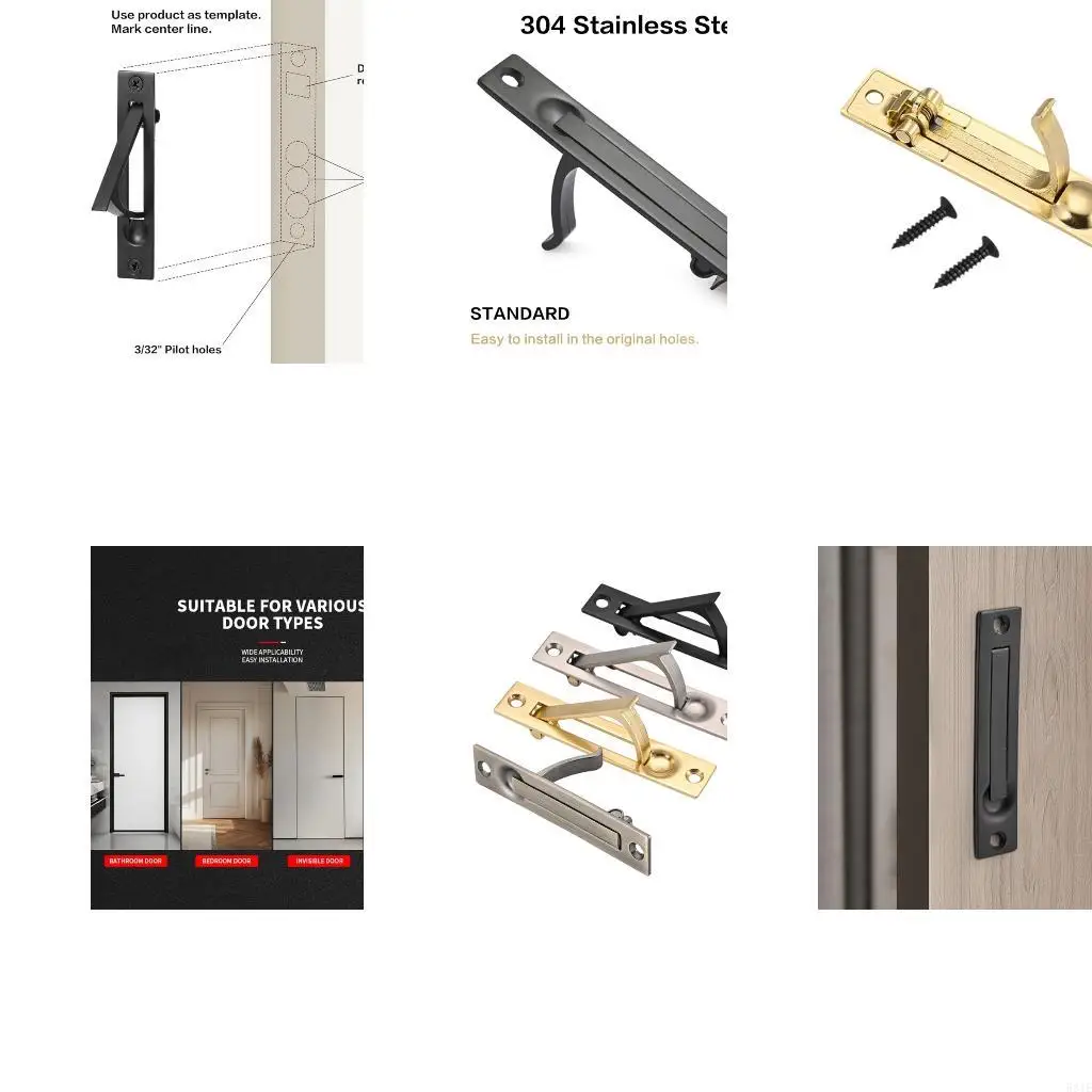 

581E Contemporary Bronze Cabinets Handles Auto Adhesive Smooth Pulls for Pocket Door Bathroom Furniture