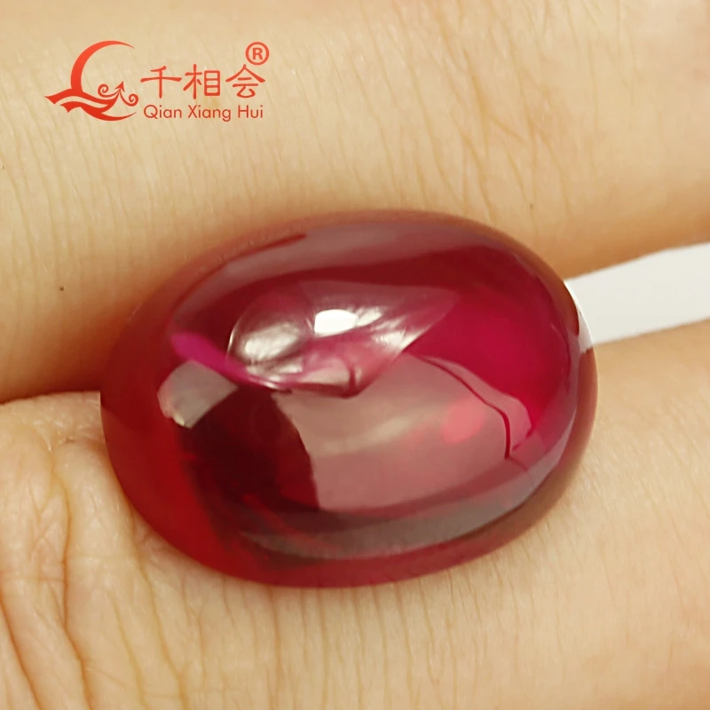 2*3mm to 20*30mm oval shape flat back cabochon Artificial ruby 5#  red color  corundum loose gem stone