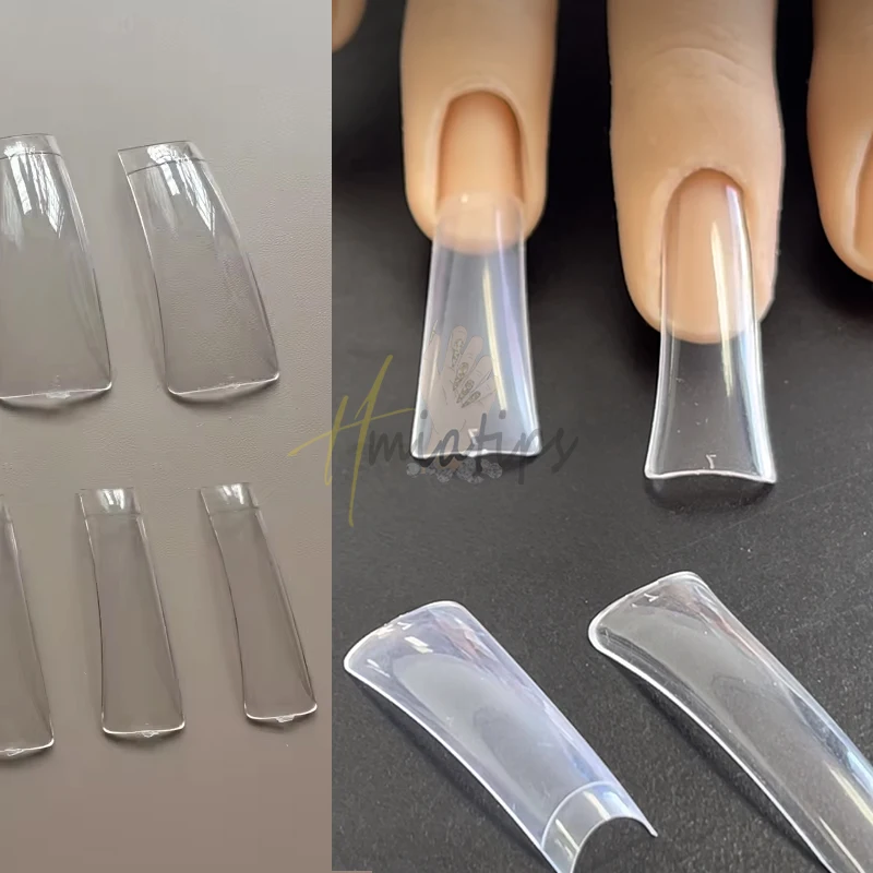 550 Pcs XL Duck Half Cover Tips Artificial Acrylic False Nail Tips Press on Manicure Tool Accessories