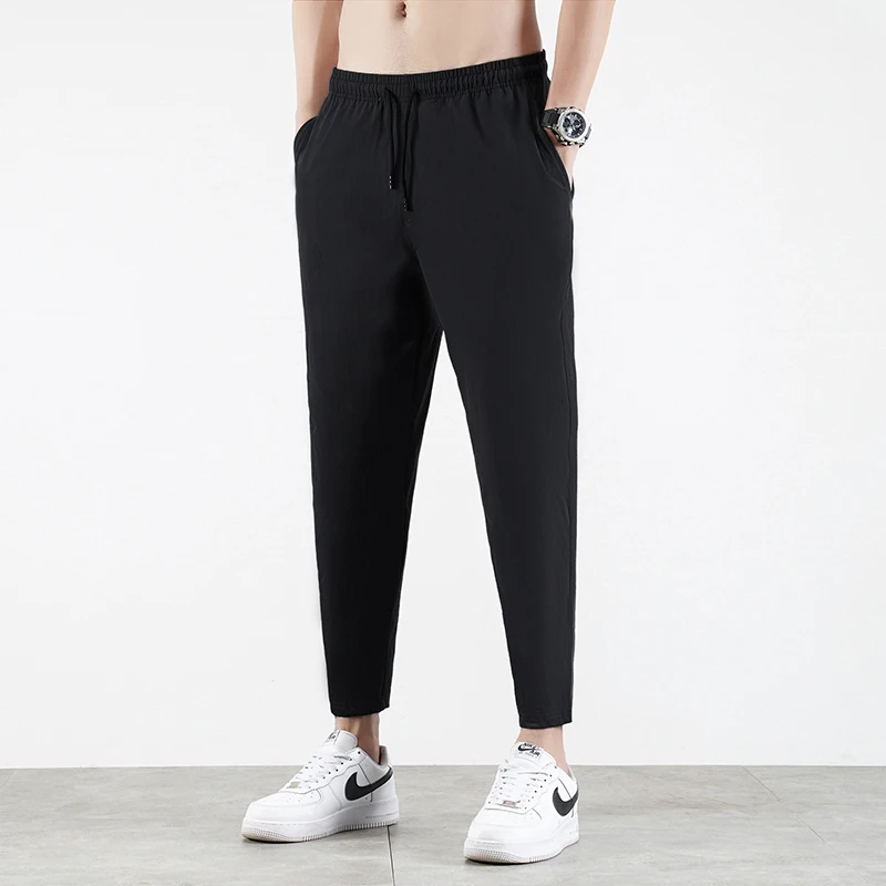 Męskie spodnie codzienne Business Stretch Slim Fit Elastic Waist Jogger Korean Classic Blue Black Grey Męskie spodnie markowe