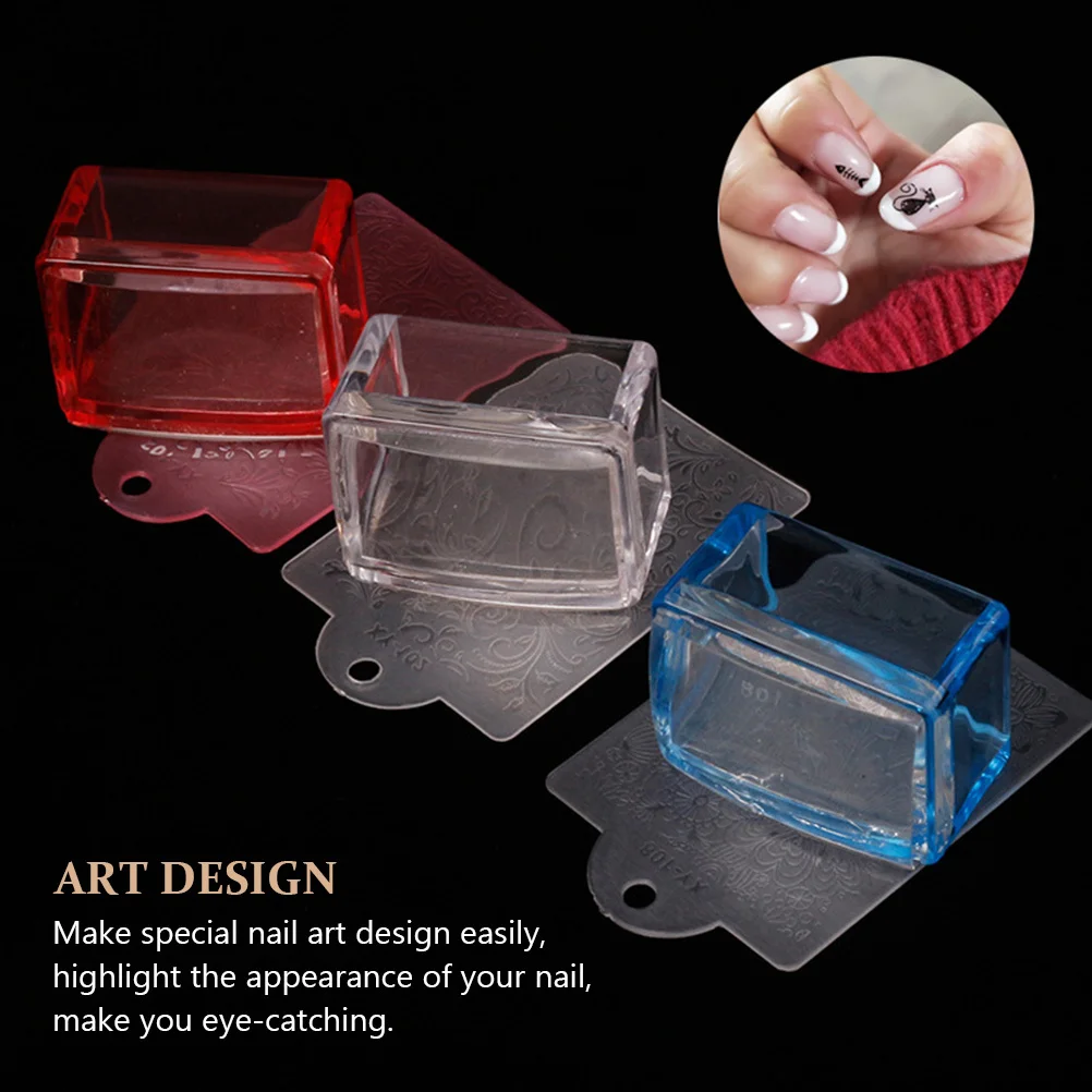 

2Pcs Nail Stamper Premium Quality Square Manicure Stamp DIY Nail Art Transfer Tool for Women Manicure DIY Stamper