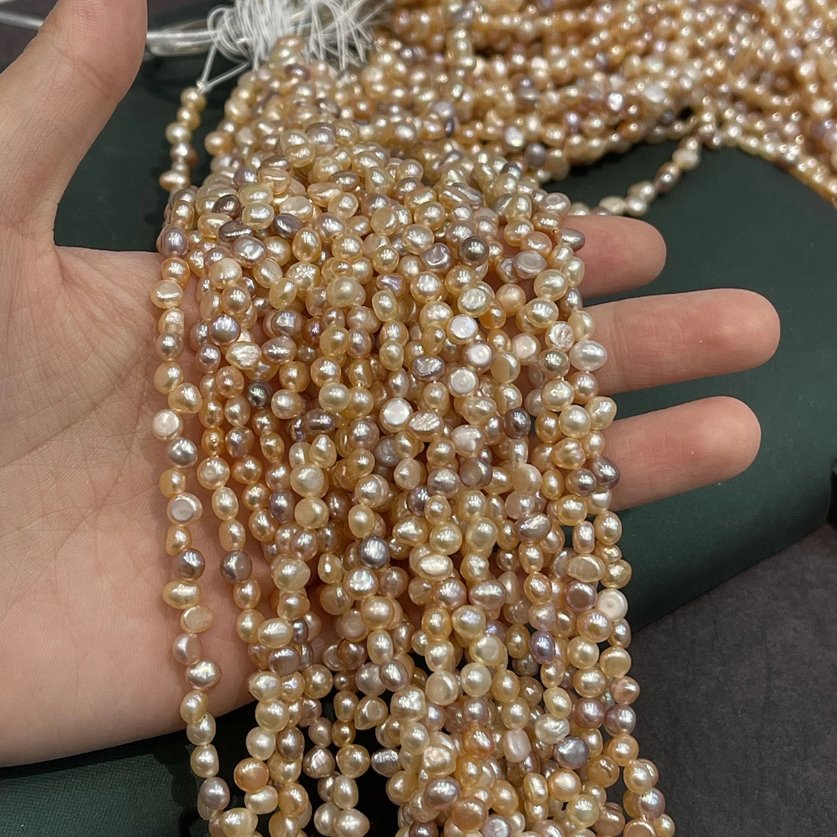 Natural Freshwater Pearl Colored Beads Double-Sided LusteJewelry Making DIY Necklace Bracelet Earrings Accessory Women 4-5mm