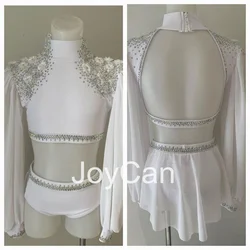 JoyCan Lyrical Dance Dress White Jazz Dance Costume Pole Dancing Clothes Girl Performance Training JC527