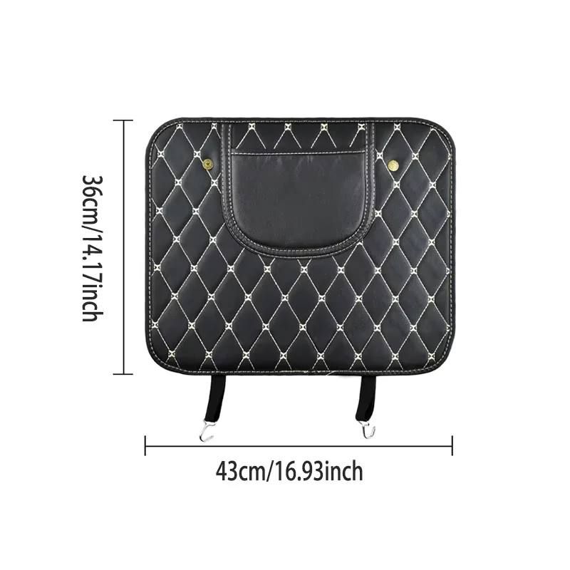 Short Half-Wrap Car Seat Back Anti-Kick Pad PU Leather Waterproof Anti-Scratch Anti-Dirty Seat Back Protector Interior Mod Parts