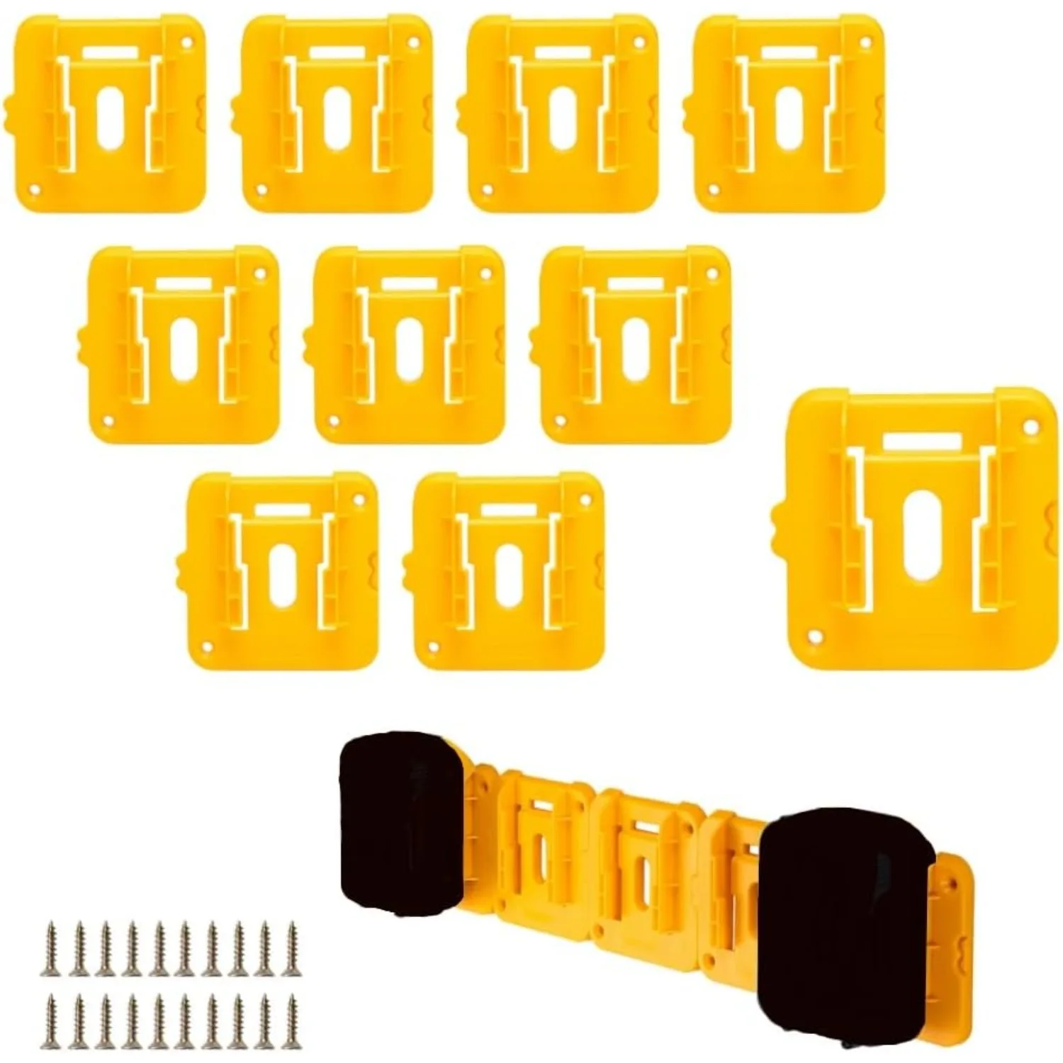 Set of 10 Battery Holder for Dewalt 20V Max Batteries, Battery Dock Mount Compatible with DCB200, DCB201, DCB202, DCB203, DCB204