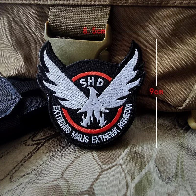 SHD The Division Embroidered Patches for Clothing Shooting Role-playing Game Tactical Armband Wings Hook&Loop Badge on Backpack