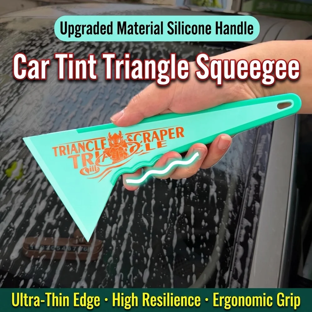 3pcs Triangle Contour Squeegee Car Vinyl Wrapping Protection Install Water Scraping Tools Window Film Glass Tint Application
