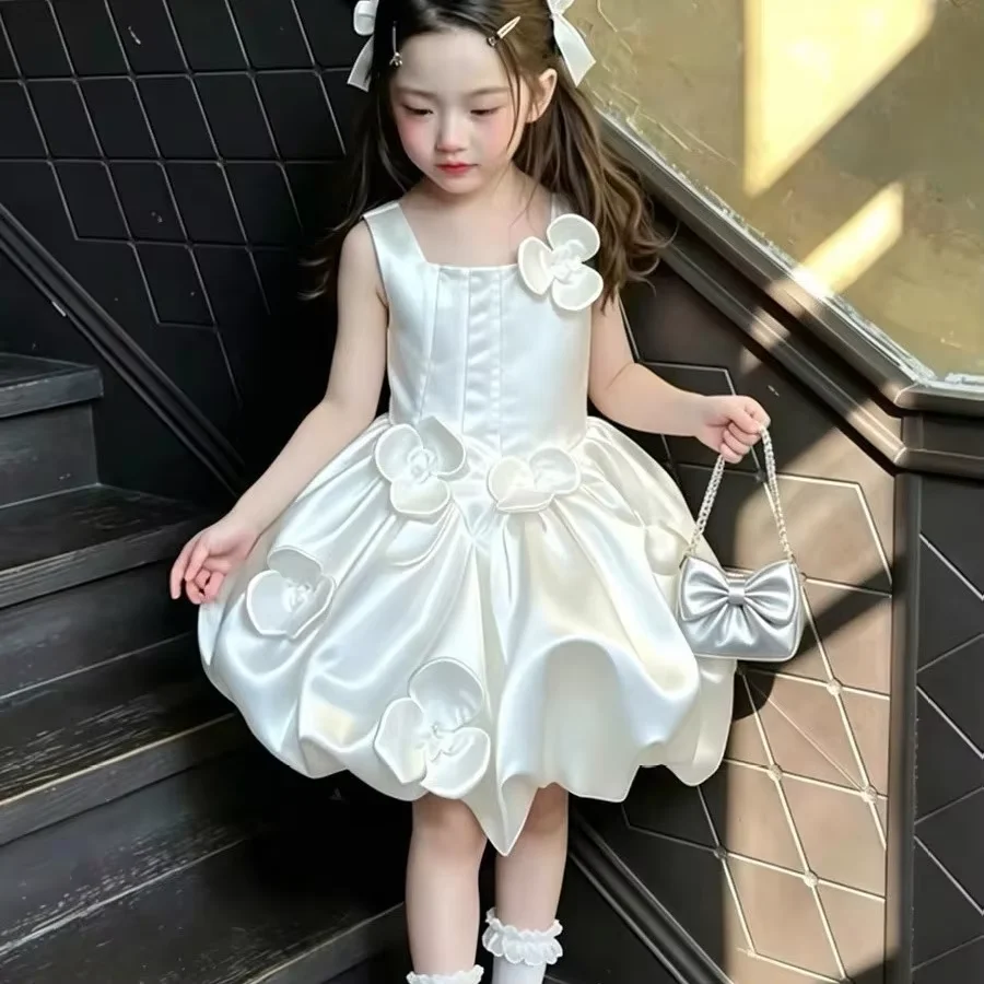 Sweet Princess Dress for Girls 2026 New Little Girl Dress Summer Children's Rich and Elegant Dress 90-140CM