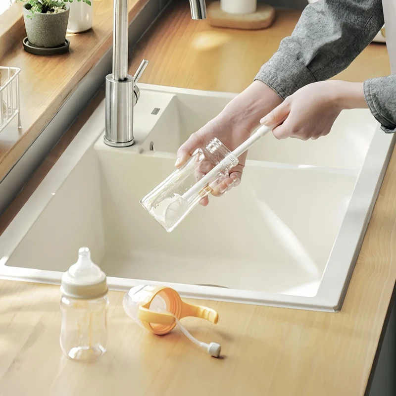 Picture 4: Silicone Bottle Brush Cup Brush Long Handle Bottle Cleaning Brush Head Foldableable No Dead Angle Multifunctional Cleaning Cup