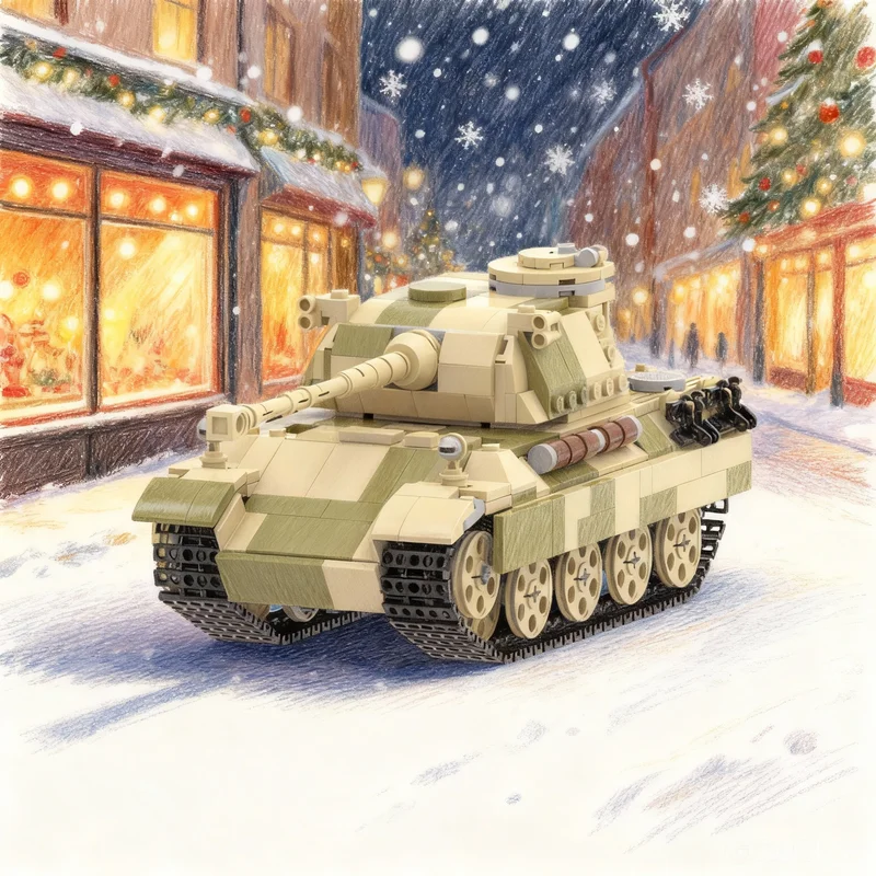 

830 деталей MOC Pz Kpfw V Panther Ausf D, конструктор, модель, игрушка, строительные блоки, рождественский подарок, DIY, креативная идея, кирпичики